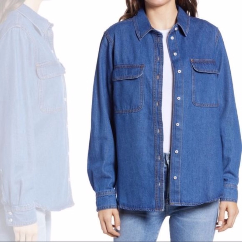 Treasure & Bond Denim Jean Shirt Jacket Button Down Size S - Picture 2 of 5